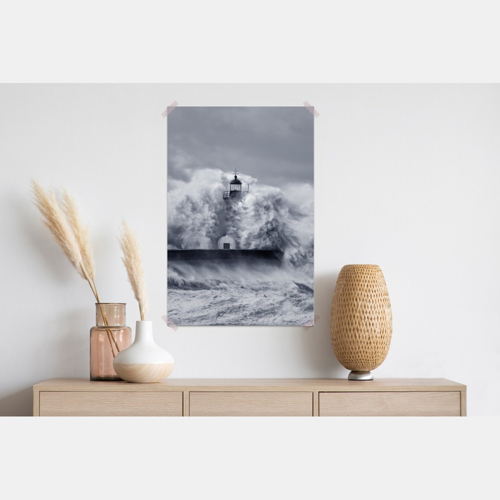 Poster leuchtturm von mächtigen wellen umgeben – Wallnifity® Poster leuchtturm von mächtigen wellen umgeben – Wallnifity®