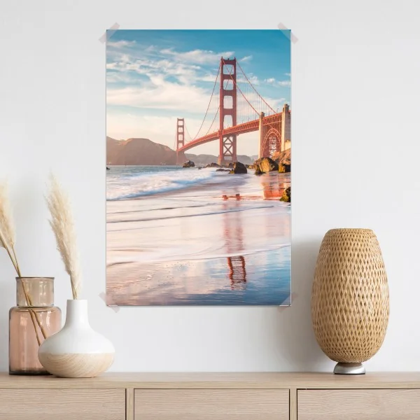 Poster San Francisco Golden Gate Bridge bei sonnenuntergang – Wallnifity® Poster San Francisco Golden Gate Bridge bei sonnenuntergang – Wallnifity®