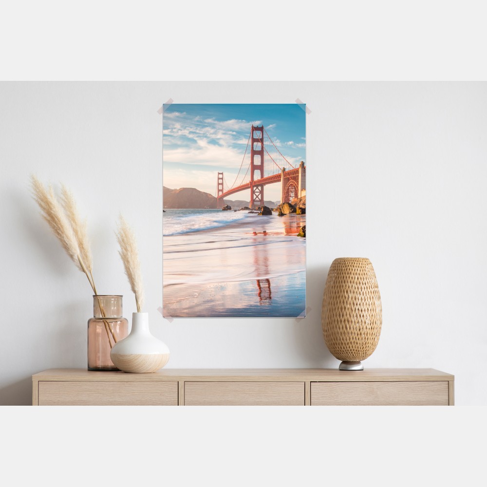 Poster San Francisco Golden Gate Bridge bei sonnenuntergang – Wallnifity® Poster San Francisco Golden Gate Bridge bei sonnenuntergang – Wallnifity®