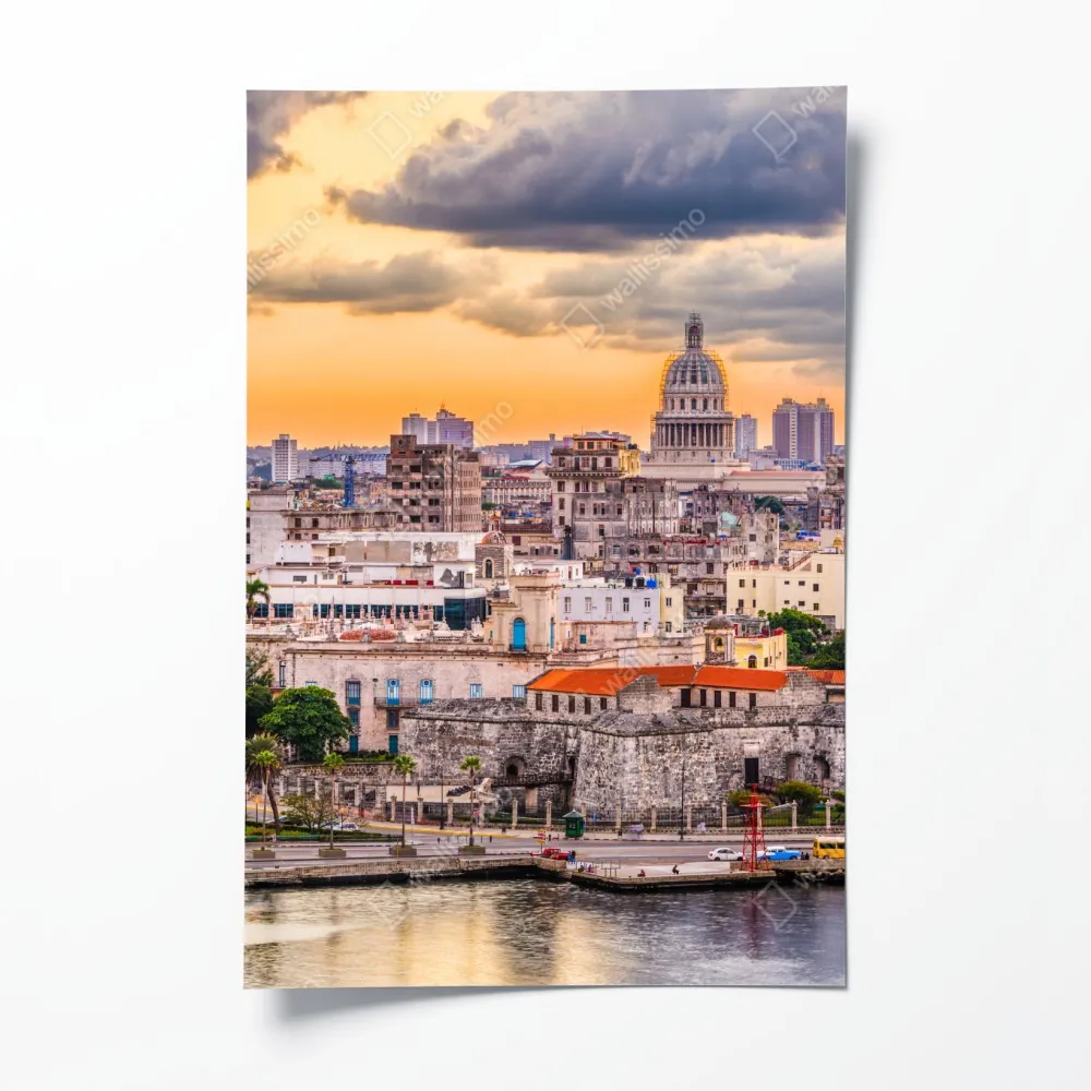 Poster Havanna skyline bei sonnenuntergang – Wallnifity® Poster Havanna skyline bei sonnenuntergang – Wallnifity®