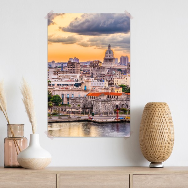 Poster Havanna skyline bei sonnenuntergang – Wallnifity® Poster Havanna skyline bei sonnenuntergang – Wallnifity®
