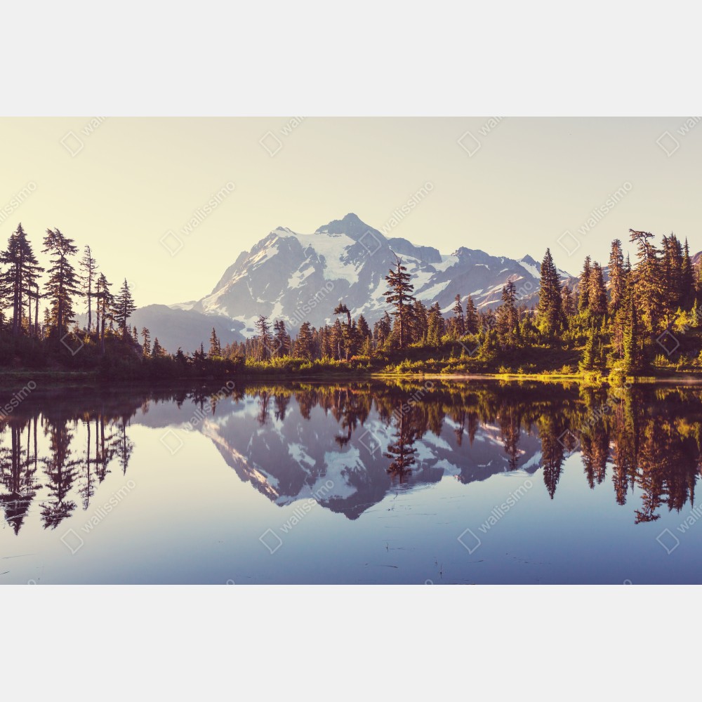 Poster spiegelung von Mount Shuksan im bergsee – Wallnifity® Poster spiegelung von Mount Shuksan im bergsee – Wallnifity®