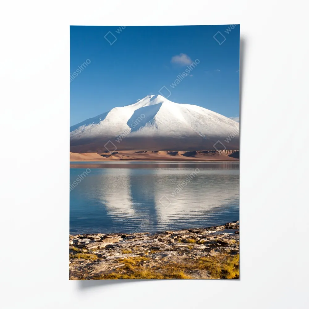 Poster Laguna Verde spiegelung in Atacama – Wallnifity® Poster Laguna Verde spiegelung in Atacama – Wallnifity®