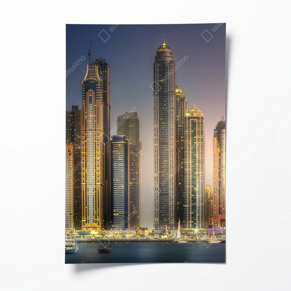 Poster goldene stadtansicht bei dämmerung – Wallnifity® Poster goldene stadtansicht bei dämmerung – Wallnifity®