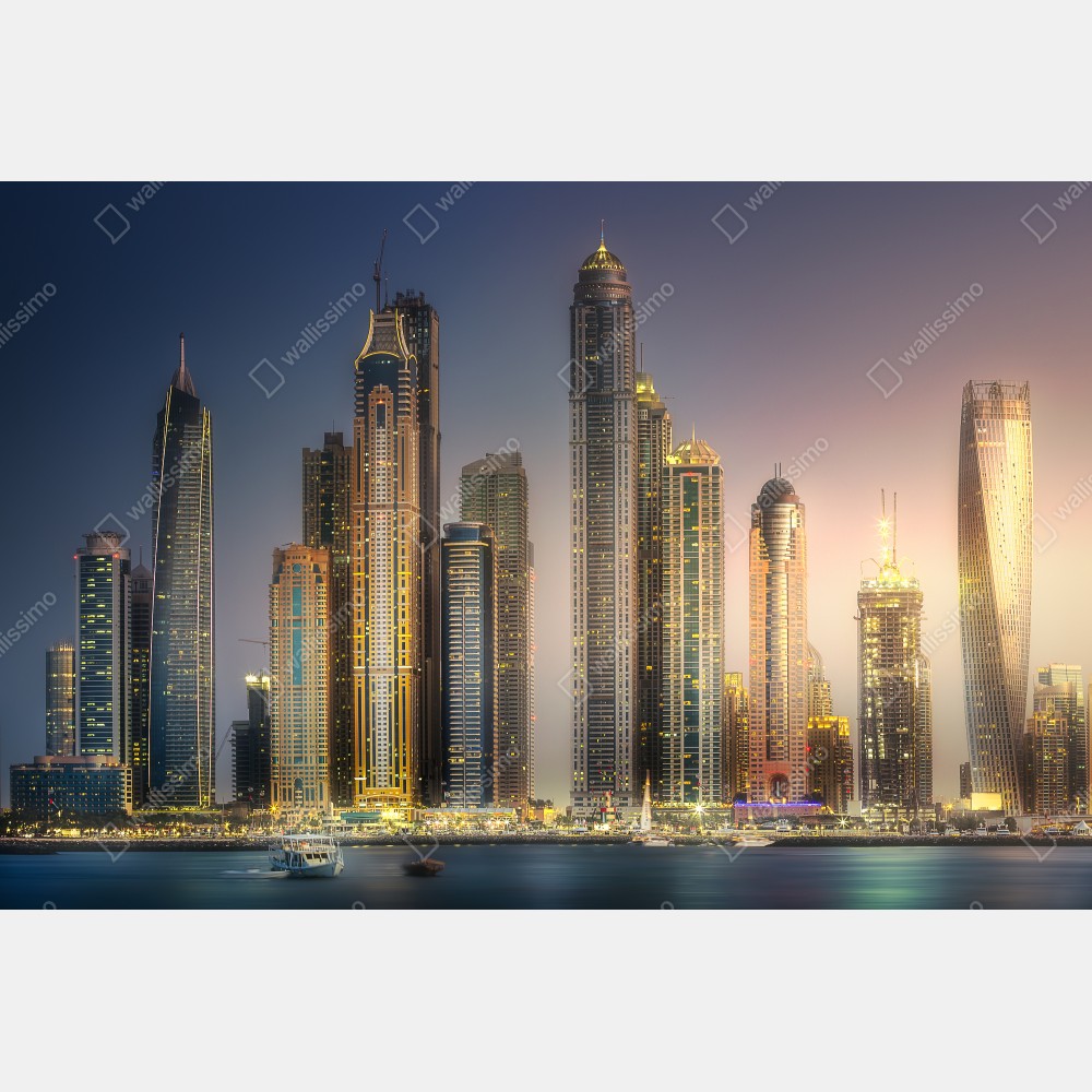 Poster goldene stadtansicht bei dämmerung – Wallnifity® Poster goldene stadtansicht bei dämmerung – Wallnifity®