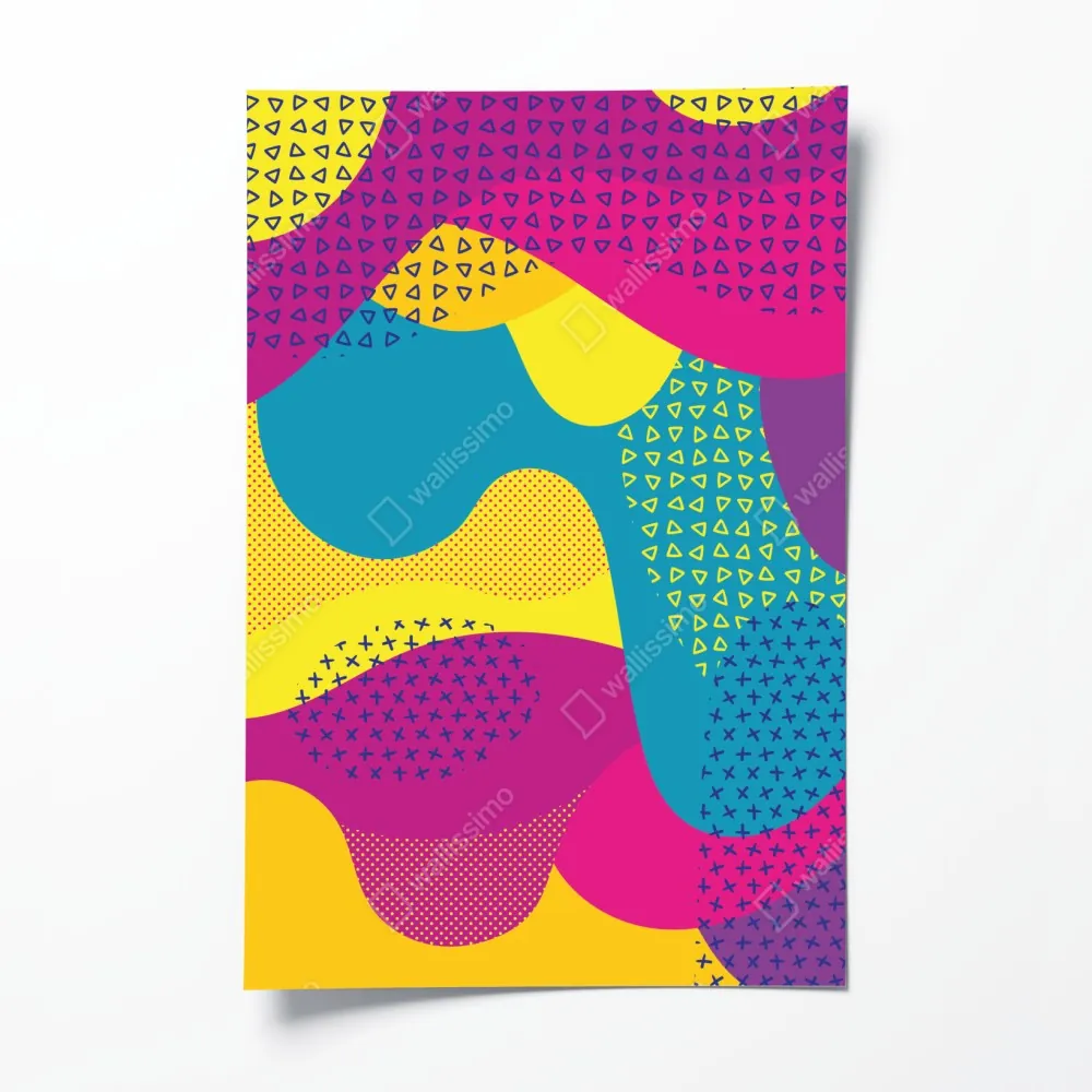 Poster leuchtendes abstraktes wellenmuster – Wallnifity® Poster leuchtendes abstraktes wellenmuster – Wallnifity®