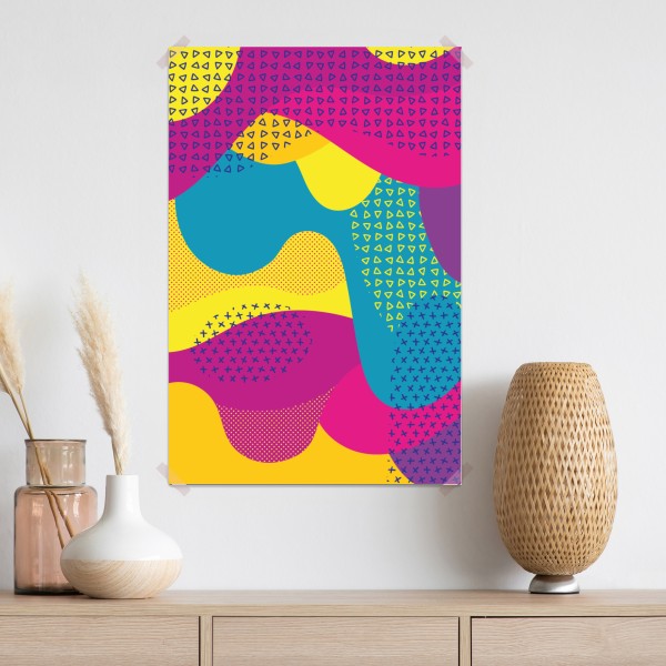 Poster leuchtendes abstraktes wellenmuster – Wallnifity® Poster leuchtendes abstraktes wellenmuster – Wallnifity®