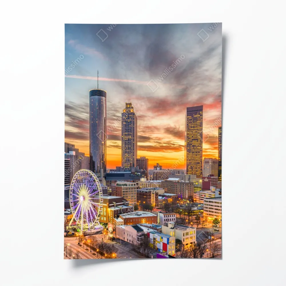 Poster Atlanta skyline bei sonnenuntergang – Wallnifity® Poster Atlanta skyline bei sonnenuntergang – Wallnifity®