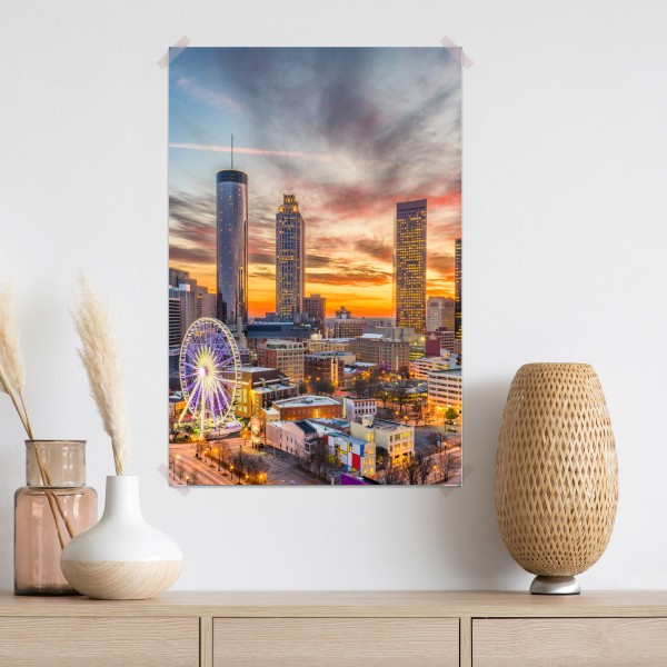 Poster Atlanta skyline bei sonnenuntergang – Wallnifity® Poster Atlanta skyline bei sonnenuntergang – Wallnifity®