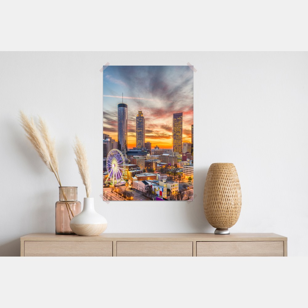Poster Atlanta skyline bei sonnenuntergang – Wallnifity® Poster Atlanta skyline bei sonnenuntergang – Wallnifity®