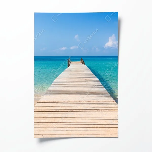 Poster monochrome brücke mit geometrischen linien – Wallnifity®