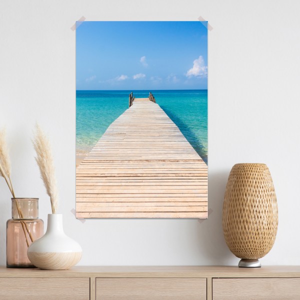 Poster hölzerner steg zum türkisfarbenen meer – Wallnifity® Poster hölzerner steg zum türkisfarbenen meer – Wallnifity®