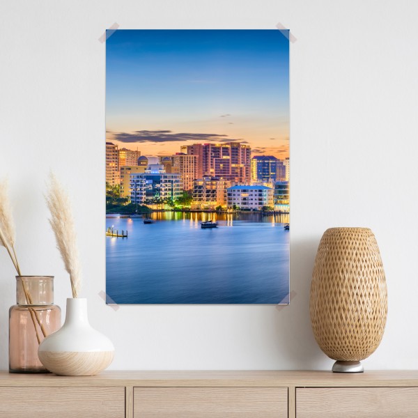 Poster Sarasota bei dämmerung über der bucht – Wallnifity® Poster Sarasota bei dämmerung über der bucht – Wallnifity®