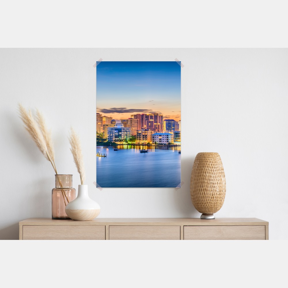 Poster Sarasota bei dämmerung über der bucht – Wallnifity® Poster Sarasota bei dämmerung über der bucht – Wallnifity®