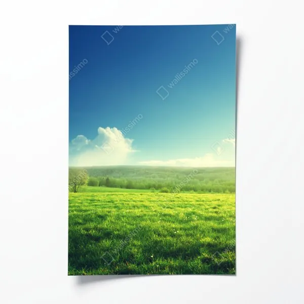 Poster leuchtendes verlauf-wellenmuster – Wallnifity®