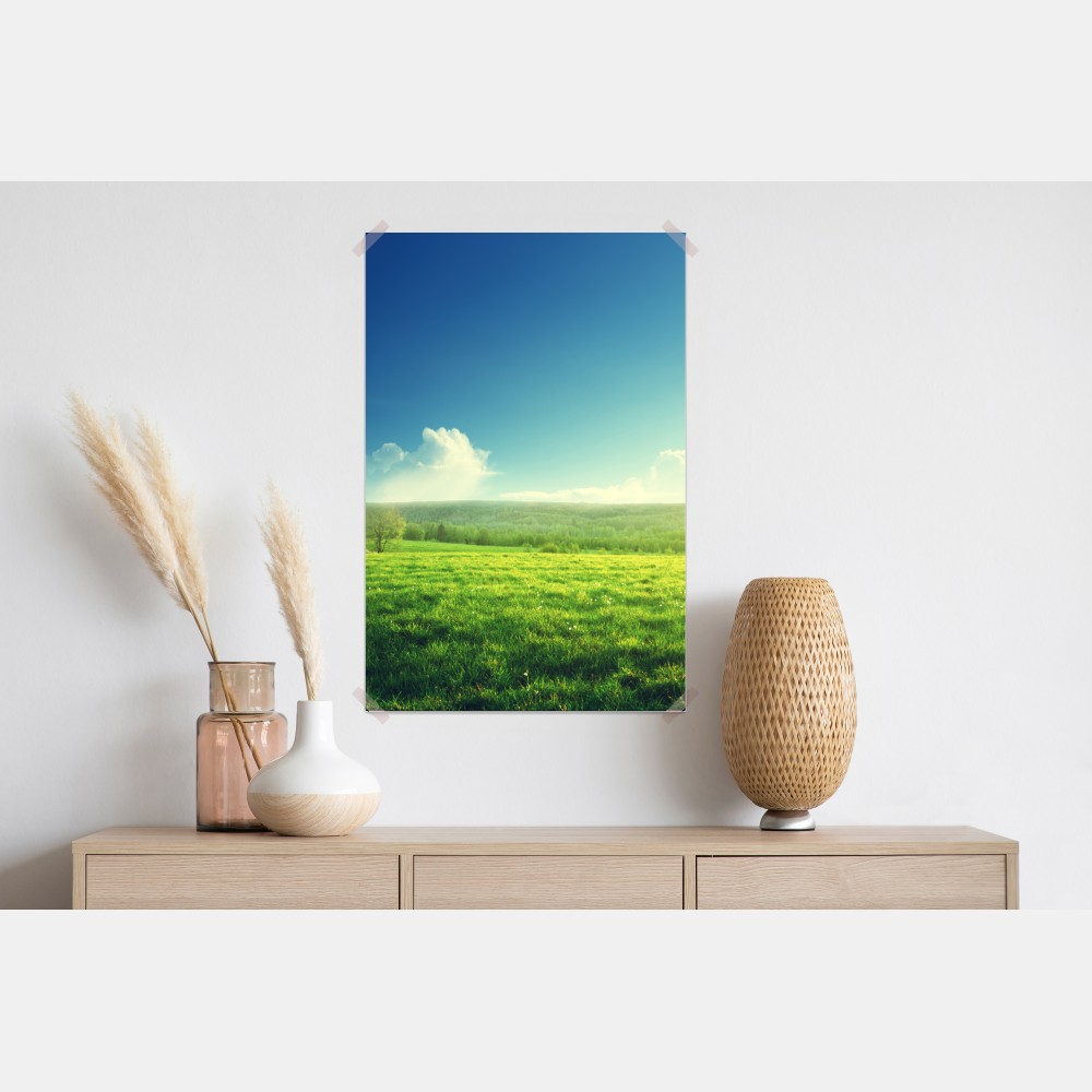 Poster sonnige frühlingswiese im abendlicht – Wallnifity® Poster sonnige frühlingswiese im abendlicht – Wallnifity®