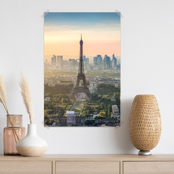 Poster Paris stadtbild bei sonnenuntergang mit dem Eiffelturm – Wallnifity® Poster Paris stadtbild bei sonnenuntergang mit dem Eiffelturm – Wallnifity®