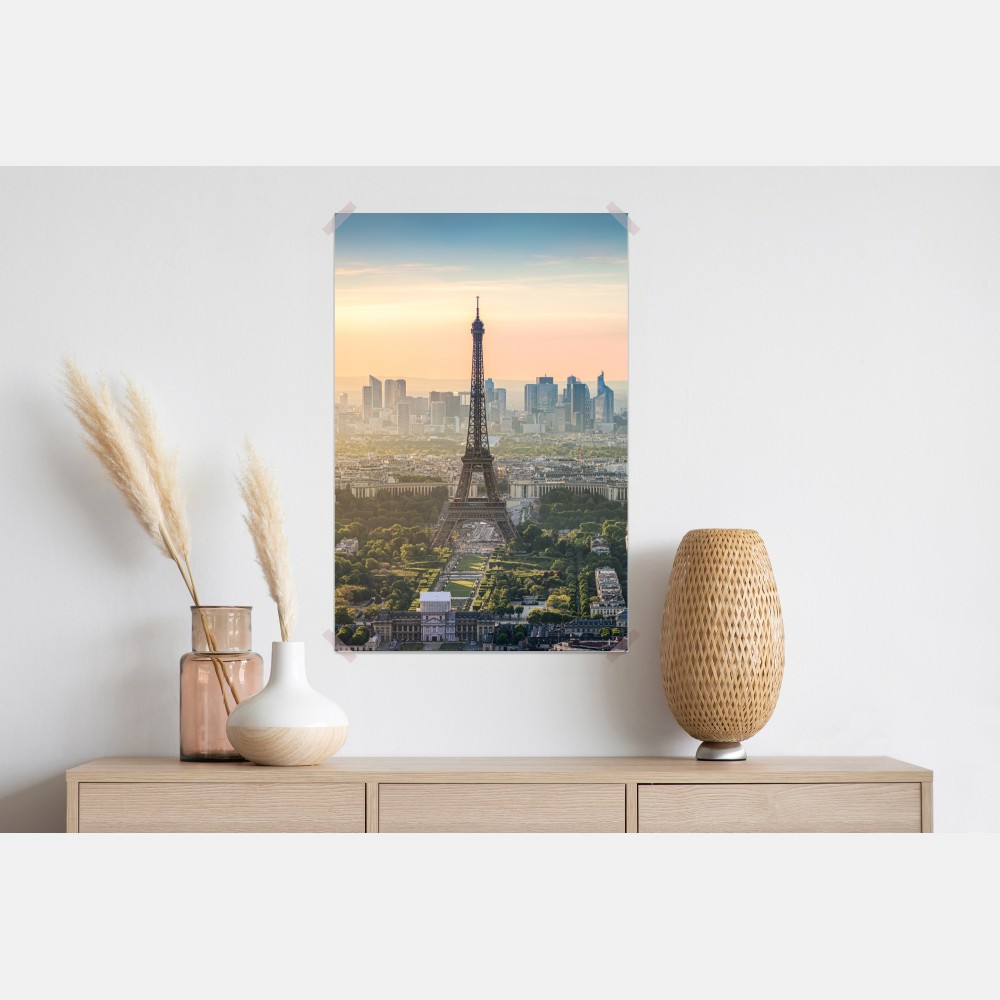 Poster Paris stadtbild bei sonnenuntergang mit dem Eiffelturm – Wallnifity® Poster Paris stadtbild bei sonnenuntergang mit dem Eiffelturm – Wallnifity®