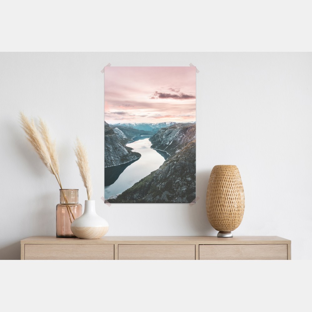 Poster ruhiger fjord bei sonnenuntergang – Wallnifity® Poster ruhiger fjord bei sonnenuntergang – Wallnifity®