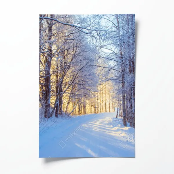 Poster steg bei sonnenuntergang über ruhigem see – Wallnifity®