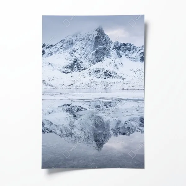 Poster roter fuchs in nebliger landschaft – Wallnifity®