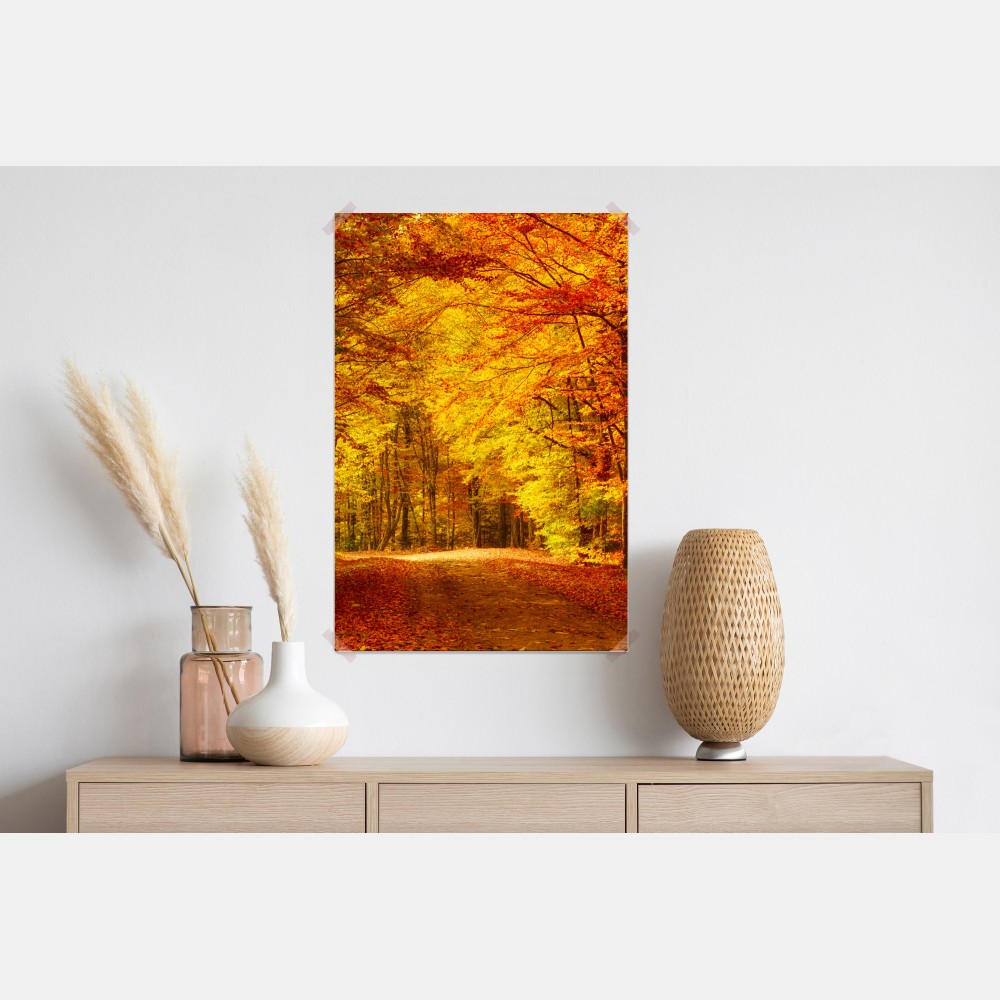Poster goldener herbstwaldweg – Wallnifity® Poster goldener herbstwaldweg – Wallnifity®