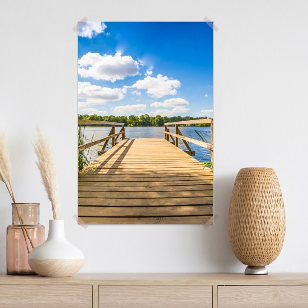 Poster sonniger steg am see – Wallnifity® Poster sonniger steg am see – Wallnifity®
