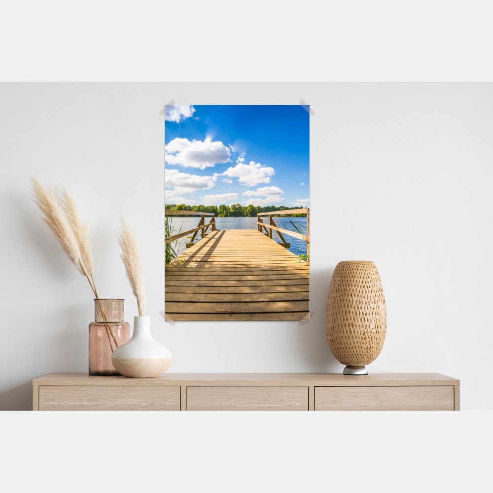 Poster sonniger steg am see – Wallnifity® Poster sonniger steg am see – Wallnifity®