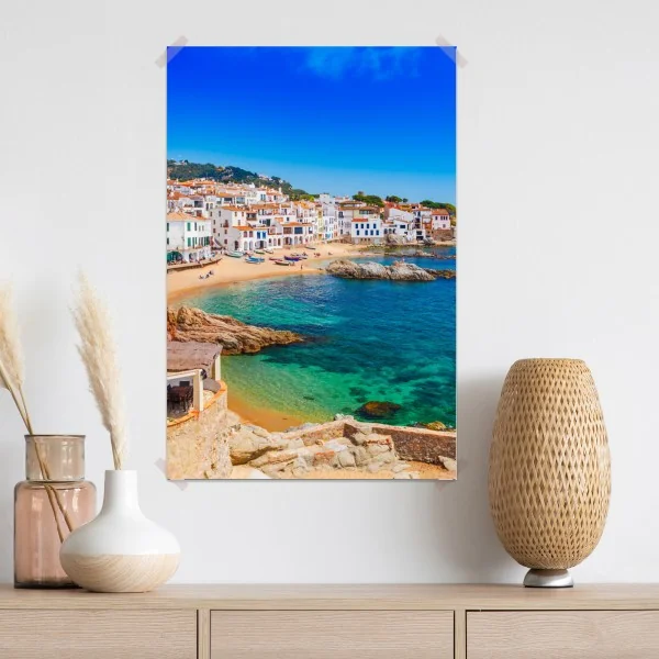 Poster sonniges mediterranes küstendorf – Wallnifity® Poster sonniges mediterranes küstendorf – Wallnifity®