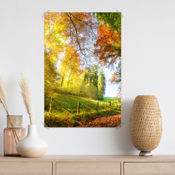 Poster goldener herbstwaldweg – Wallnifity® Poster goldener herbstwaldweg – Wallnifity®