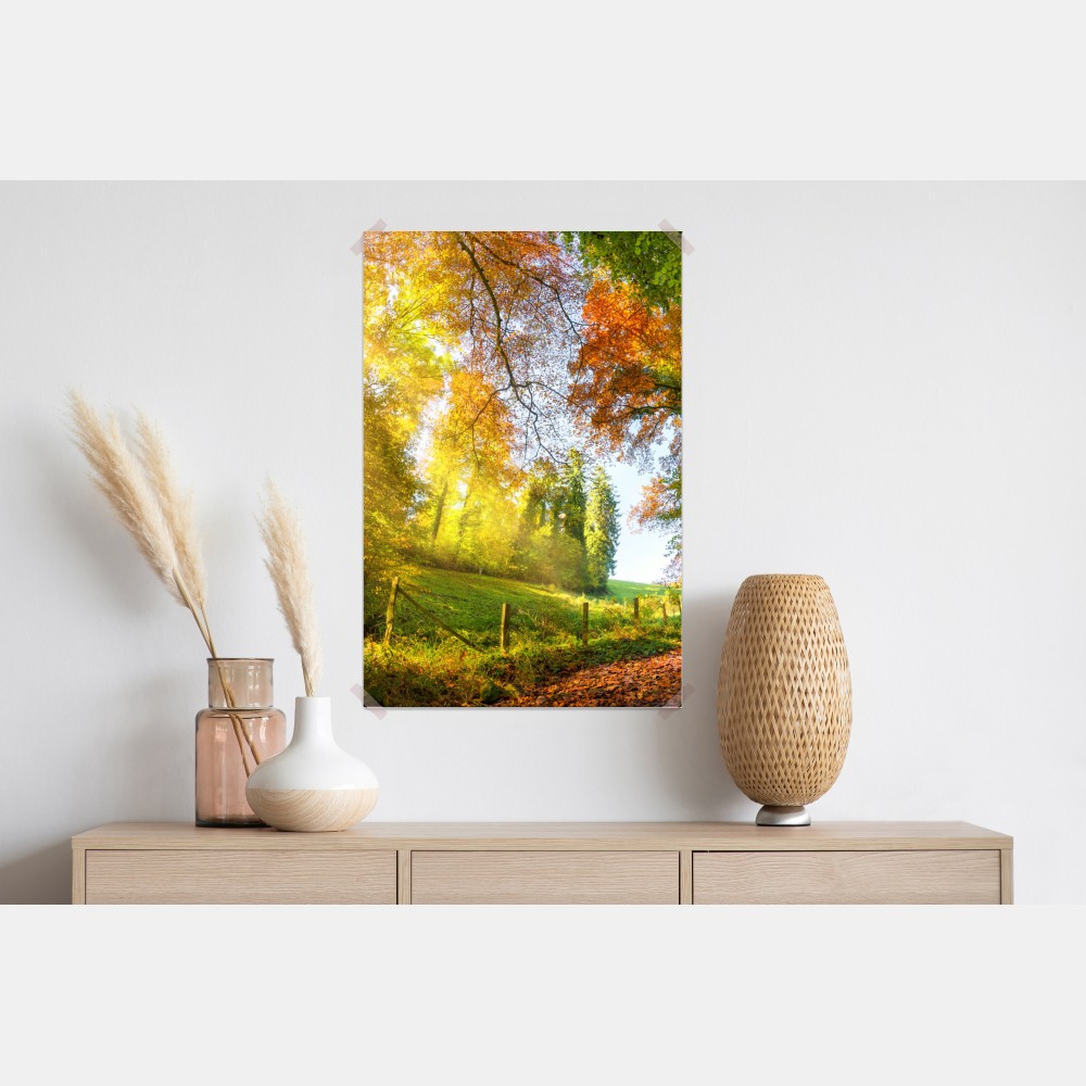 Poster goldener herbstwaldweg – Wallnifity® Poster goldener herbstwaldweg – Wallnifity®