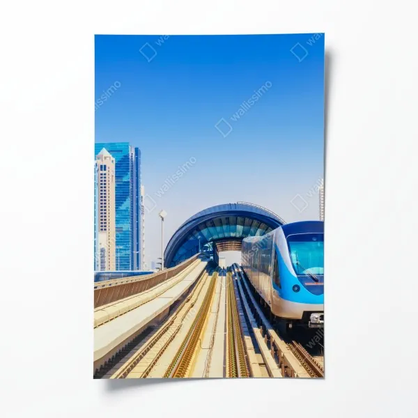 Poster städtische u-bahn im sonnenschein