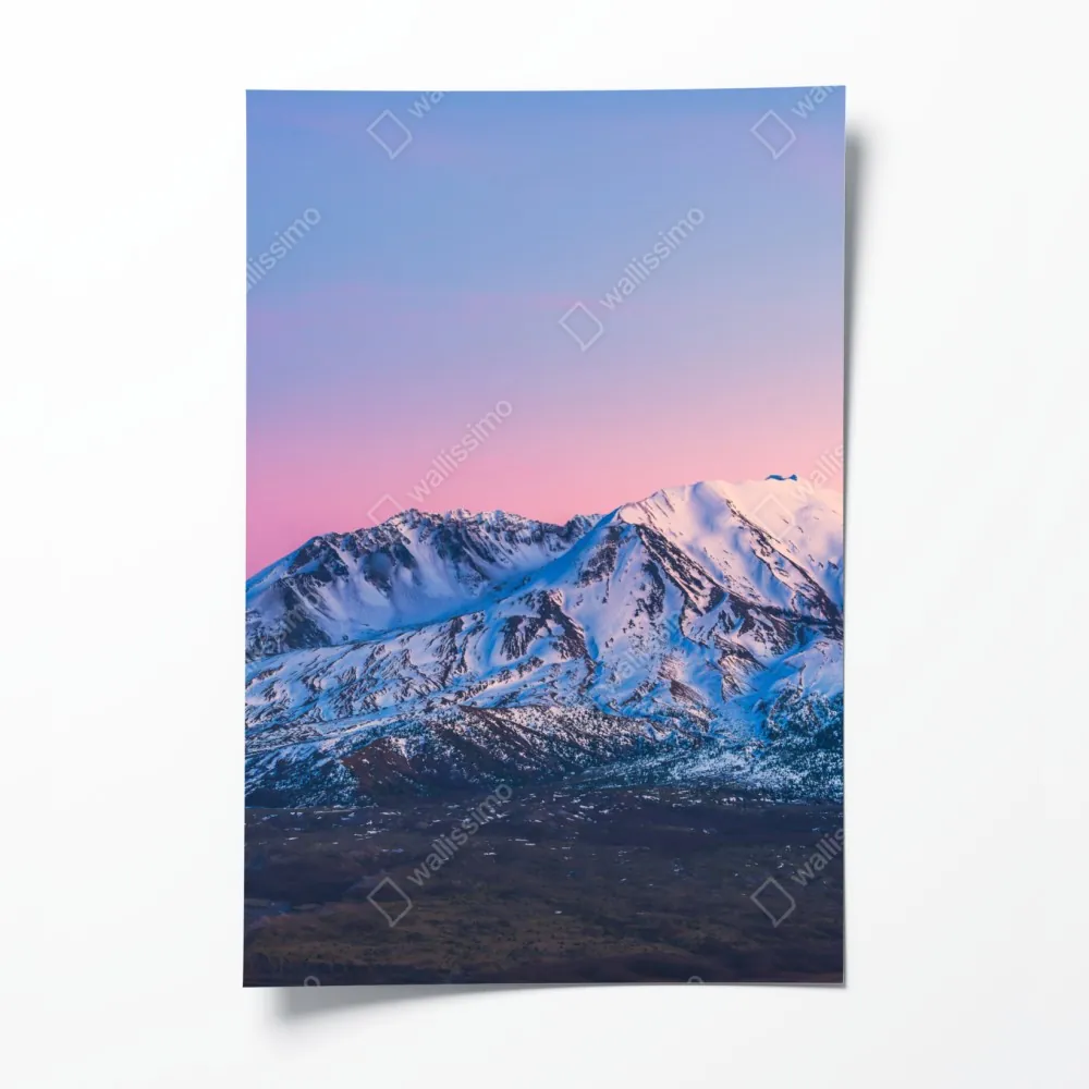 Poster sonnenuntergang über Mount St. Helens im winter – Wallnifity® Poster sonnenuntergang über Mount St. Helens im winter – Wallnifity®