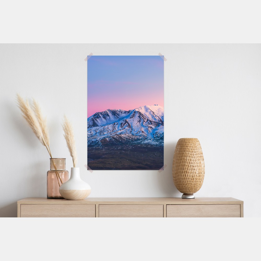 Poster sonnenuntergang über Mount St. Helens im winter – Wallnifity® Poster sonnenuntergang über Mount St. Helens im winter – Wallnifity®