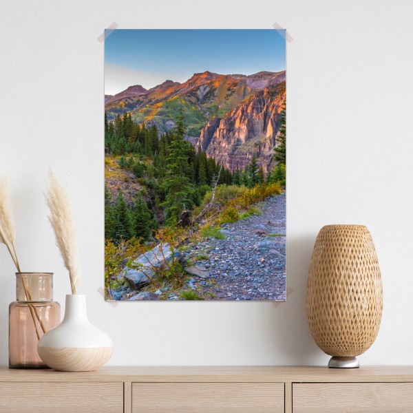 Poster alpiner wanderweg im sonnenuntergang – Wallnifity® Poster alpiner wanderweg im sonnenuntergang – Wallnifity®