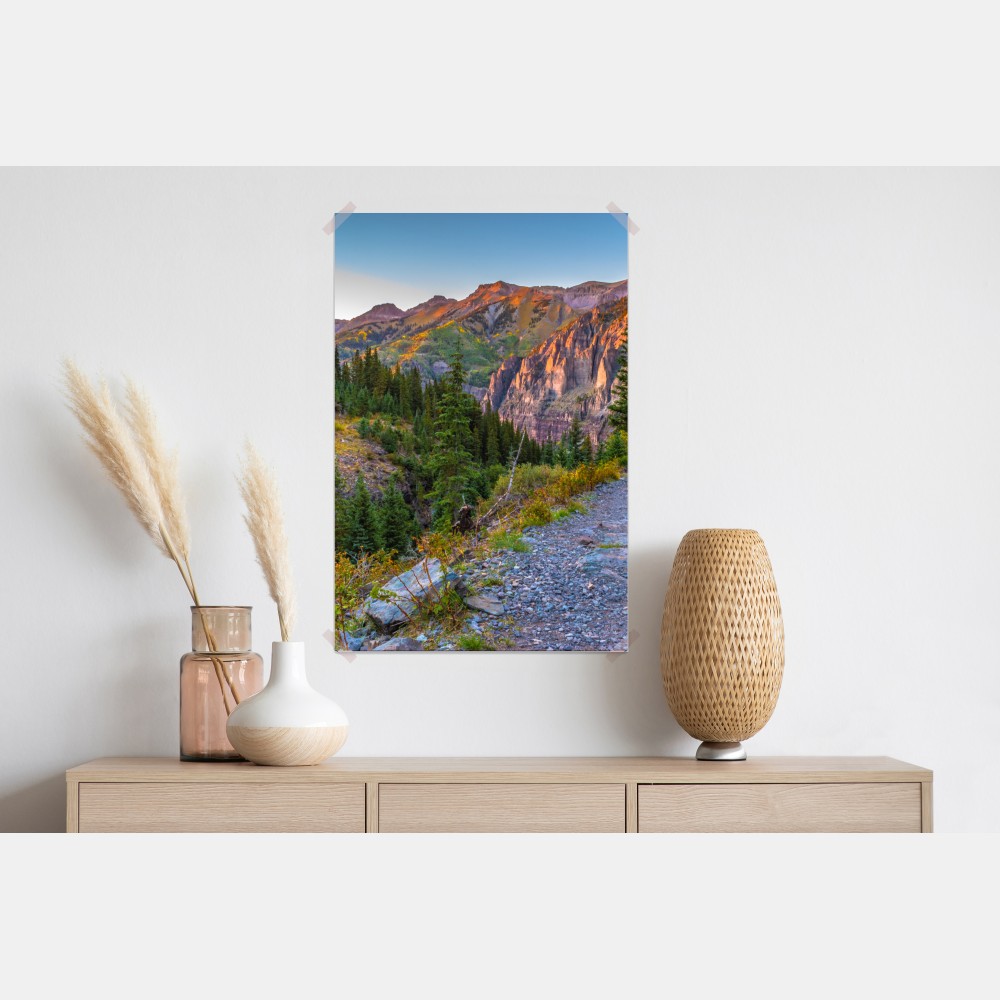 Poster alpiner wanderweg im sonnenuntergang – Wallnifity® Poster alpiner wanderweg im sonnenuntergang – Wallnifity®