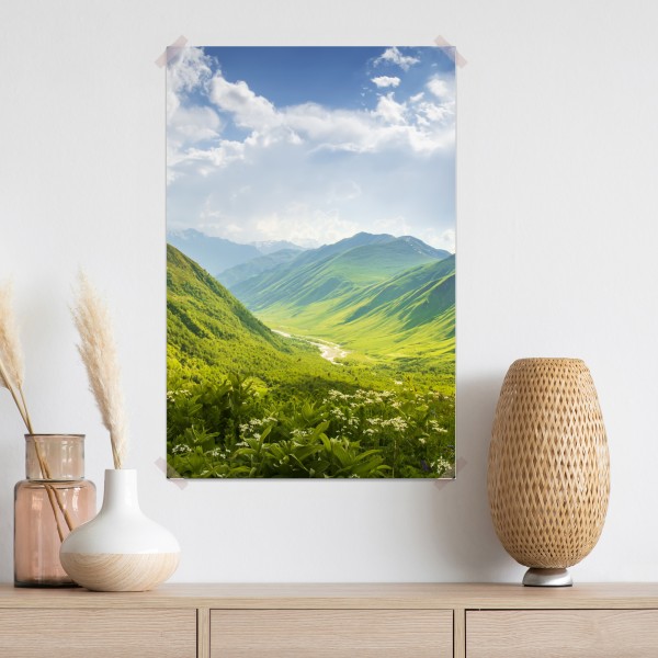 Poster üppiges grünes tal – Wallnifity® Poster üppiges grünes tal – Wallnifity®