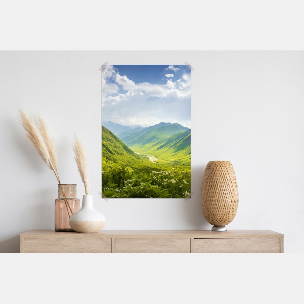 Poster üppiges grünes tal – Wallnifity® Poster üppiges grünes tal – Wallnifity®