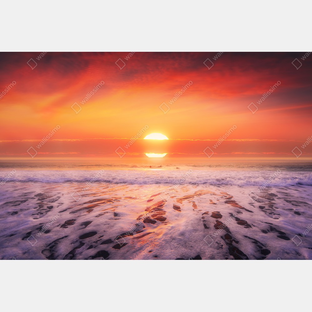 Poster goldener sonnenuntergang über ruhigem strand – Wallnifity® Poster goldener sonnenuntergang über ruhigem strand – Wallnifity®