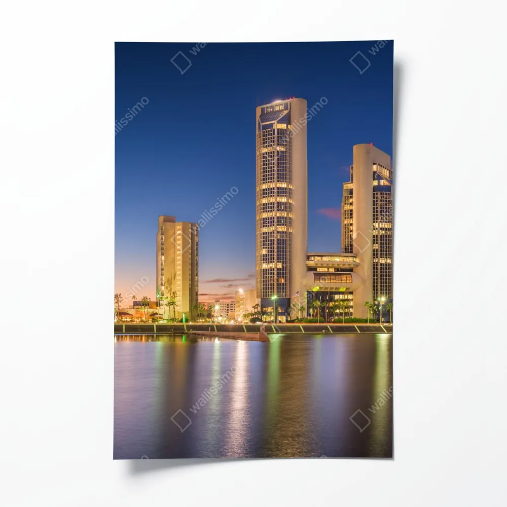 Poster Corpus Christi skyline bei dämmerung – Wallnifity® Poster Corpus Christi skyline bei dämmerung – Wallnifity®