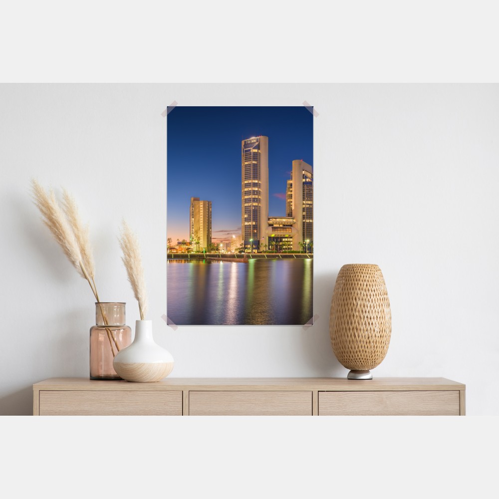 Poster Corpus Christi skyline bei dämmerung – Wallnifity® Poster Corpus Christi skyline bei dämmerung – Wallnifity®