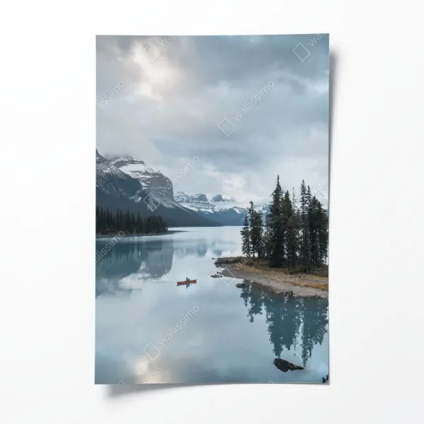 Poster steg bei sonnenuntergang über ruhigem see – Wallnifity®