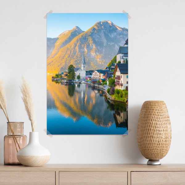 Poster morgendlicher lichtglanz über Hallstatt am see – Wallnifity® Poster morgendlicher lichtglanz über Hallstatt am see – Wallnifity®