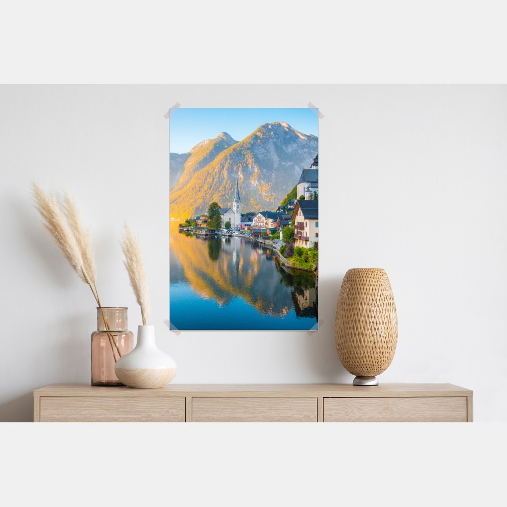 Poster morgendlicher lichtglanz über Hallstatt am see – Wallnifity® Poster morgendlicher lichtglanz über Hallstatt am see – Wallnifity®