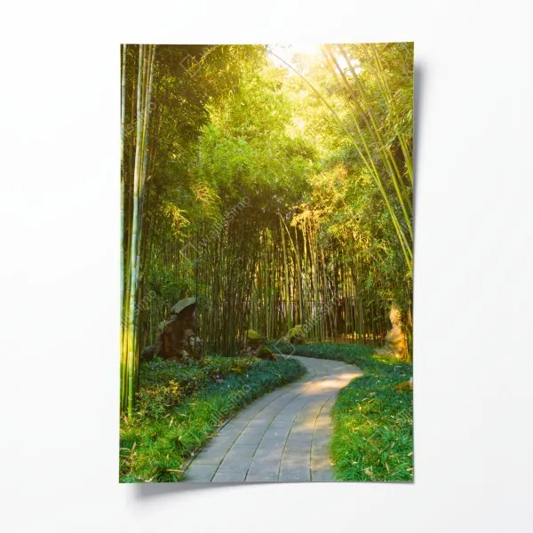 Poster steg bei sonnenuntergang über ruhigem see – Wallnifity®