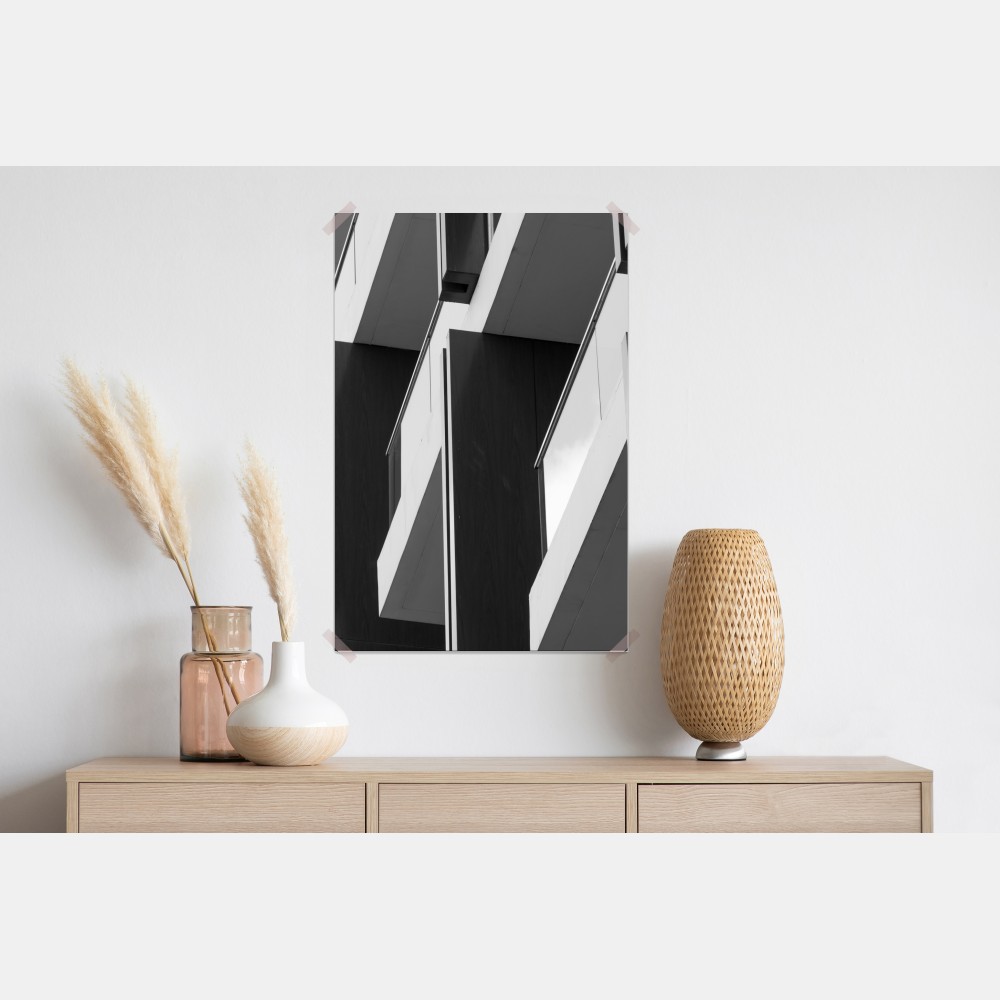 Poster geometrischer rhythmus der balkone – Wallnifity® Poster geometrischer rhythmus der balkone – Wallnifity®