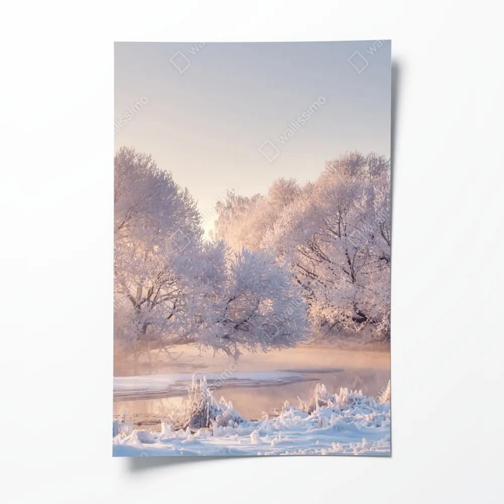 Poster raureifbedeckte bäume bei sonnenaufgang – Wallnifity® Poster raureifbedeckte bäume bei sonnenaufgang – Wallnifity®