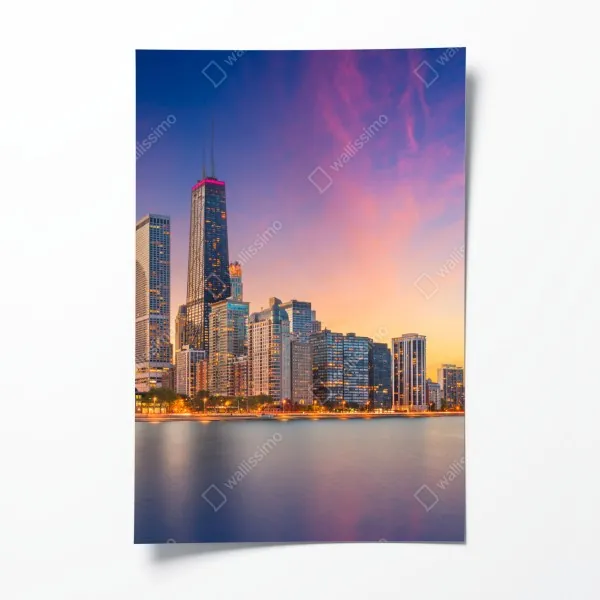 Poster Perth skyline bei sonnenuntergang – Wallnifity®
