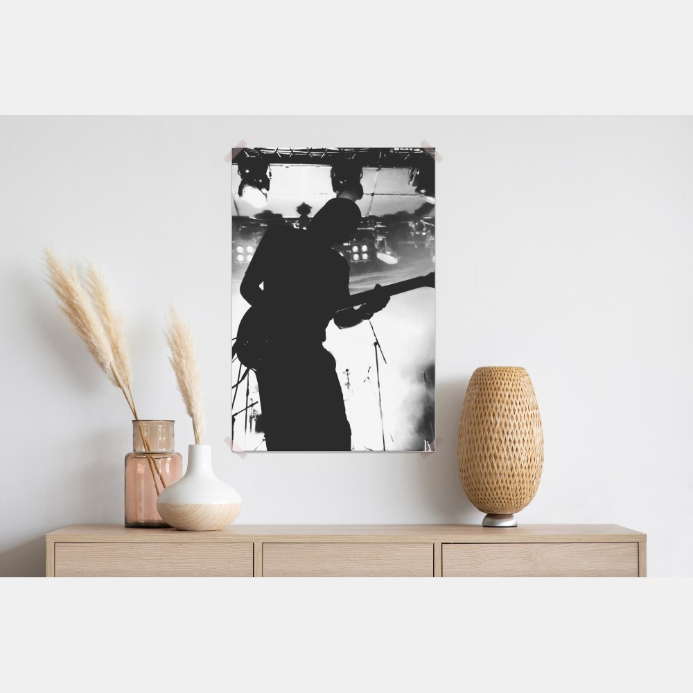 Poster gitaristensilhouette bei einem live-konzert – Wallnifity® Poster gitaristensilhouette bei einem live-konzert – Wallnifity®