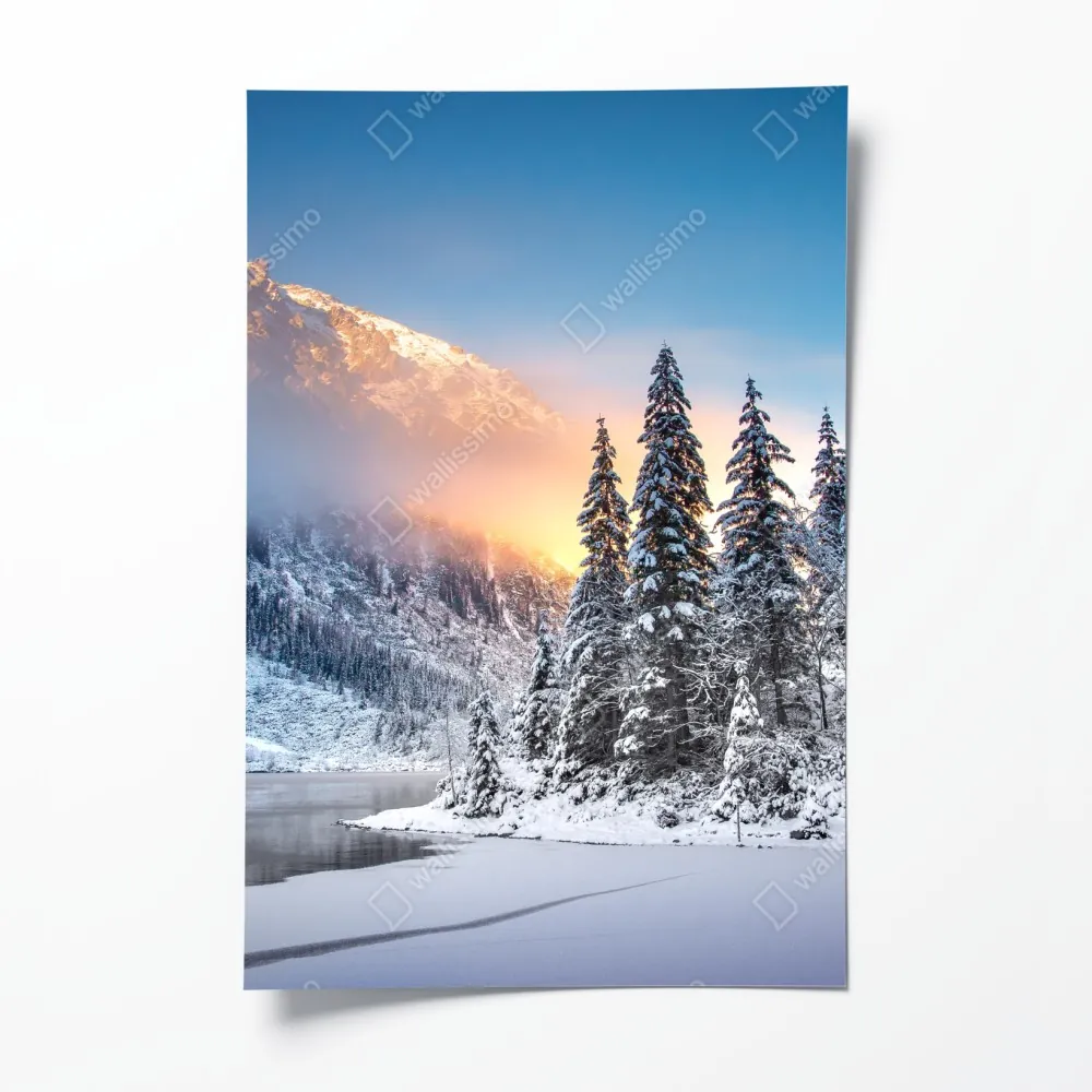 Poster winterlicher sonnenaufgang am Morskie Oko – Wallnifity®